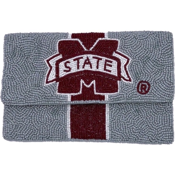 New Maroon Official Merchandise Mississippi State Pride Spirit Beaded Handbag - Picture 1 of 7